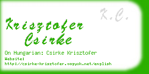 krisztofer csirke business card